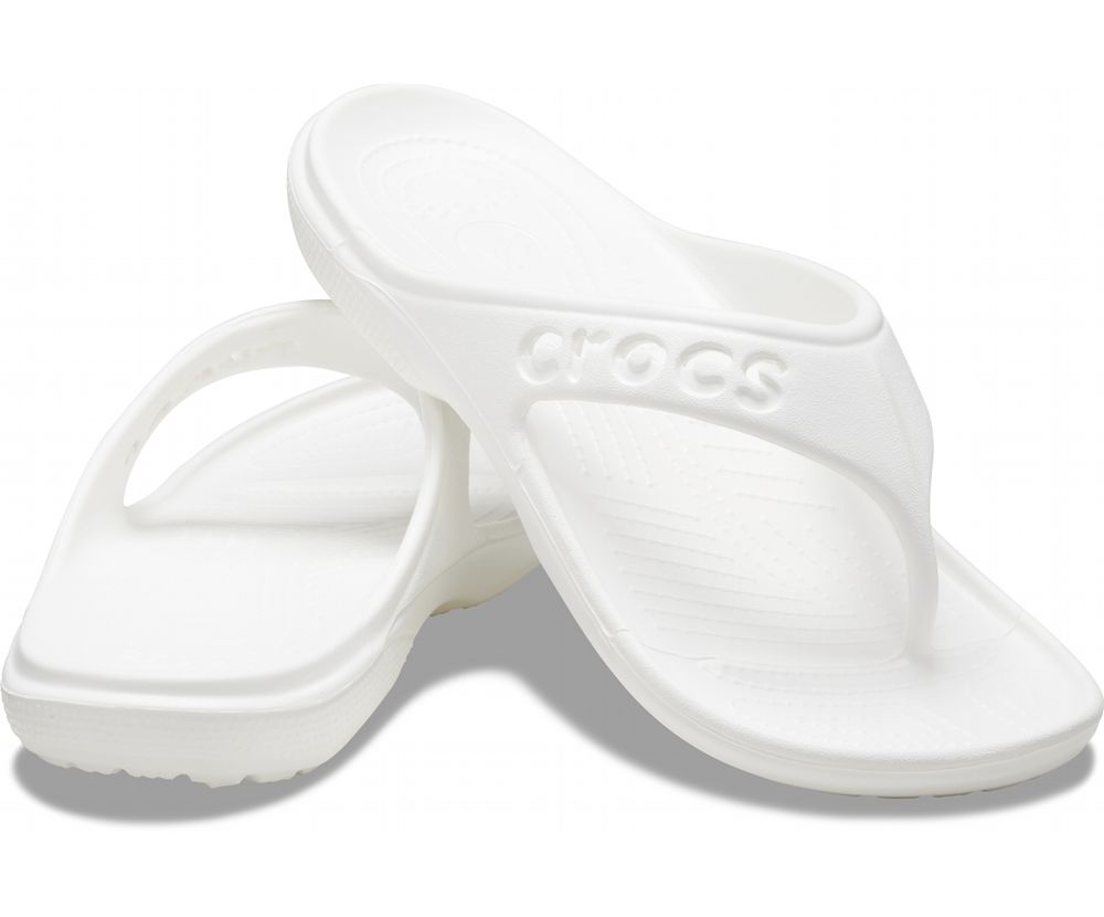 Crocs Baya Flip Sandaler Herre Hvide | 194-HYWANK