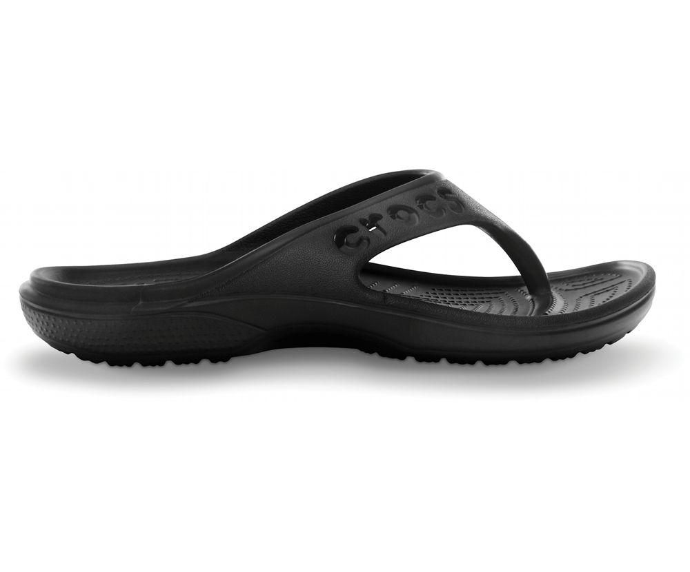 Crocs Baya Flip Sandaler Herre Sort | 648-YJOZPB