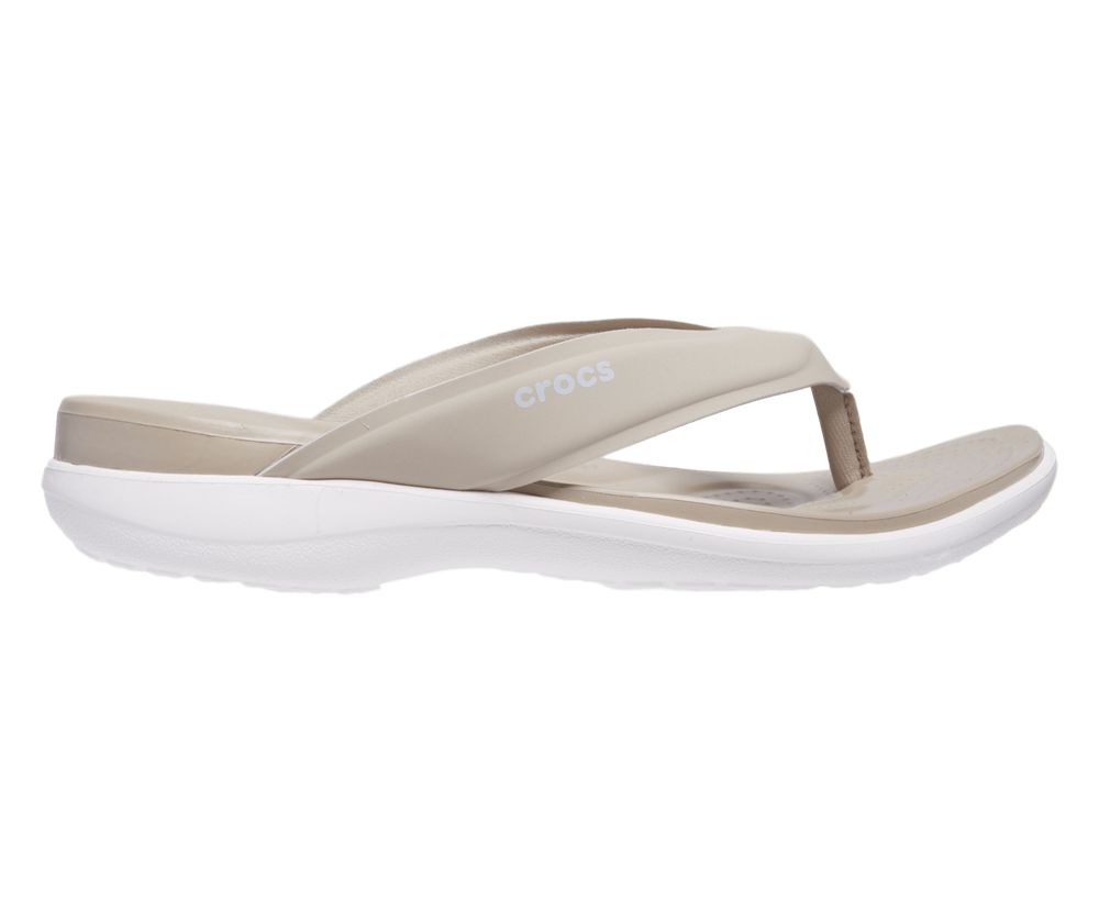 Crocs Capri V Sports Flip Sandaler Dame Beige | 925-FMYZDA