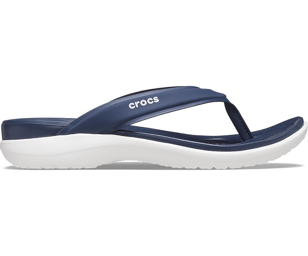 Crocs Capri V Sports Klipklapper Dame Mørkeblå | 964-UQHCNS