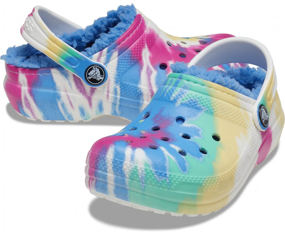 Crocs Classic Forede Tie-Dye Graphic Tøfler Pige Flerfarvede | 283-JZUQAB