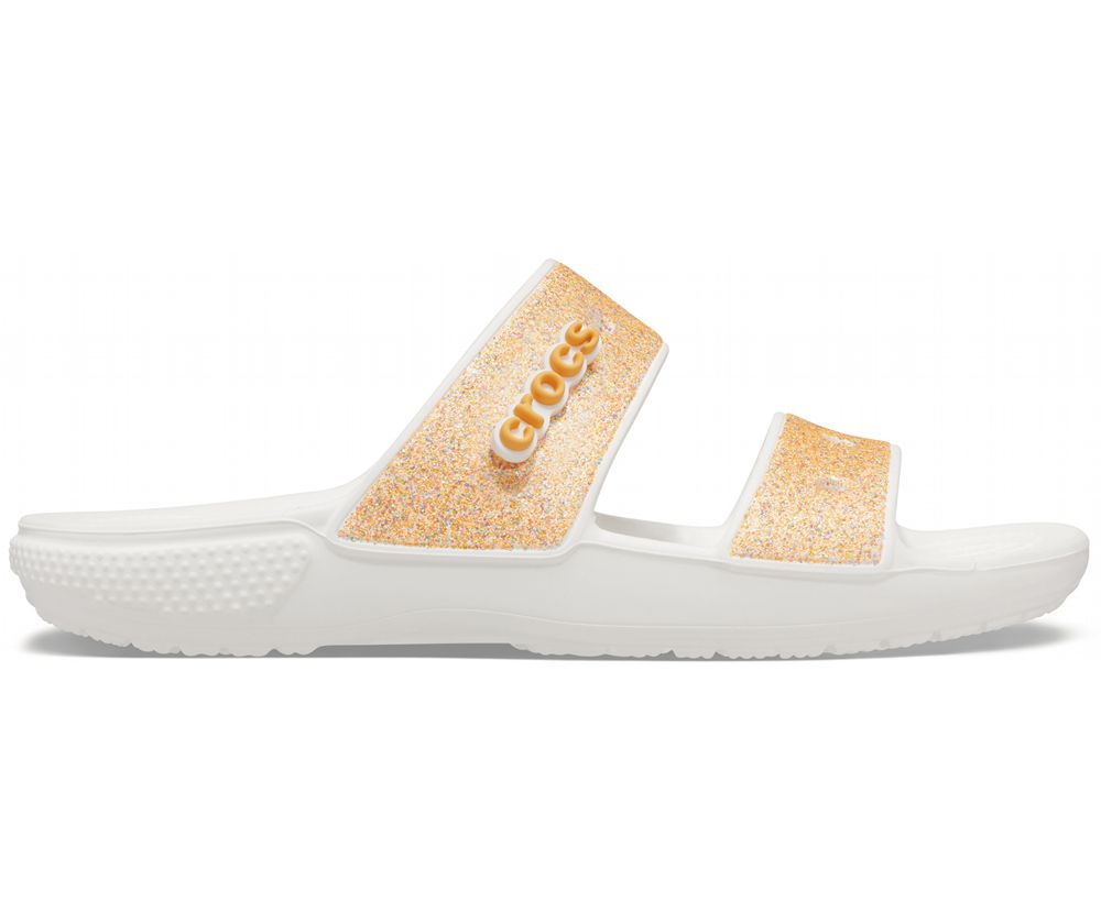 Crocs Classic Glitter Sandaler Dame Guld | 295-MRSDAI