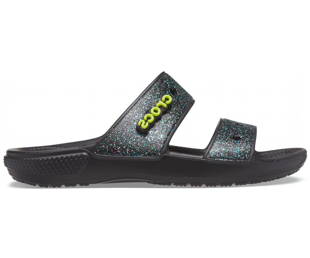 Crocs Classic Glitter Sandaler Herre Sort | 091-GRXOMB