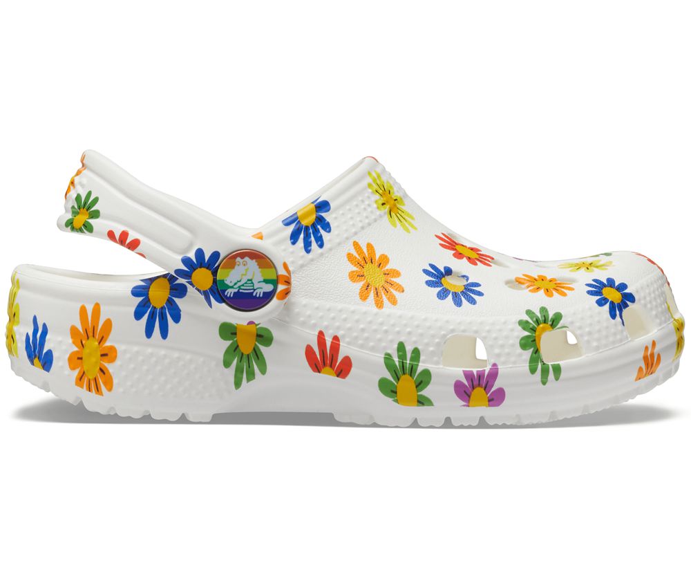 Crocs Classic Seasonal Print Træsko Drenge Hvide | 598-CHBURJ