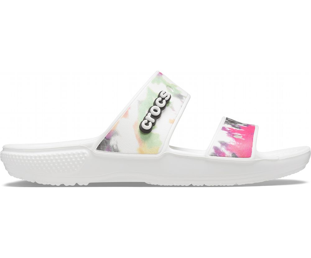 Crocs Classic Tie-Dye Graphic Sandaler Herre Hvide | 217-LPWTZN