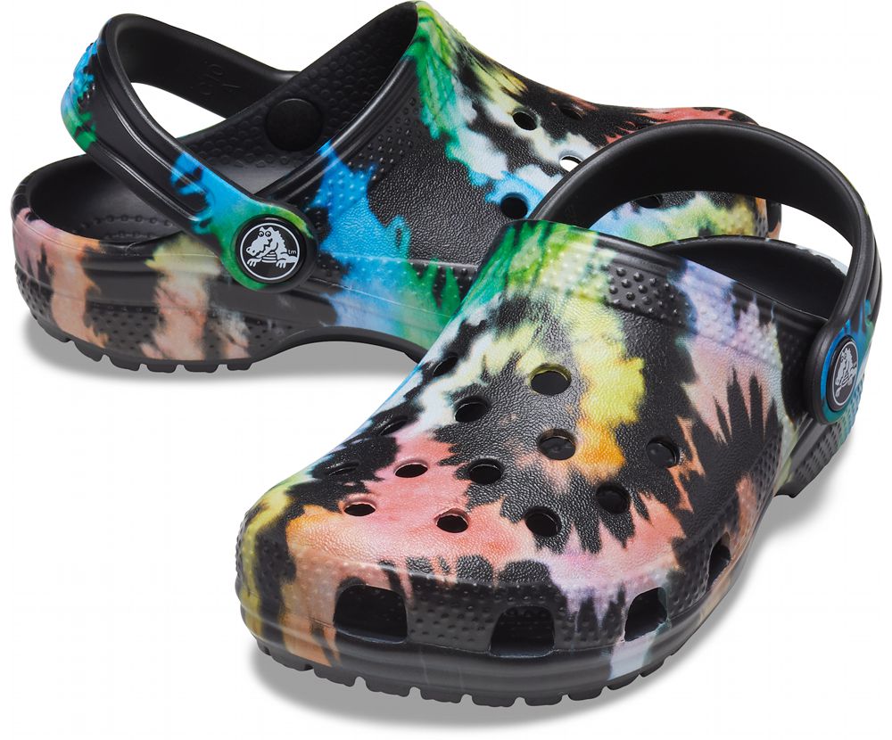 Crocs Classic Tie-Dye Graphic Træsko Pige Flerfarvede | 847-EBAJFX