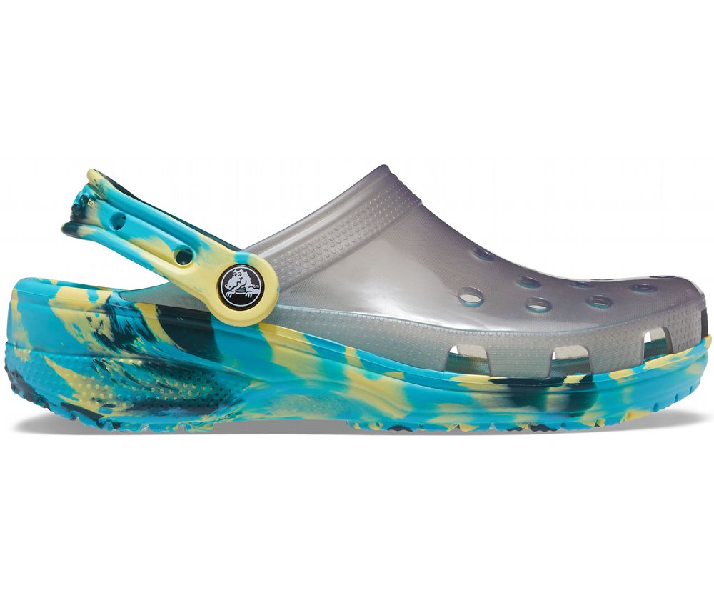 Crocs Classic Translucent Marbled Træsko Dame Grå | 092-GVBUNF