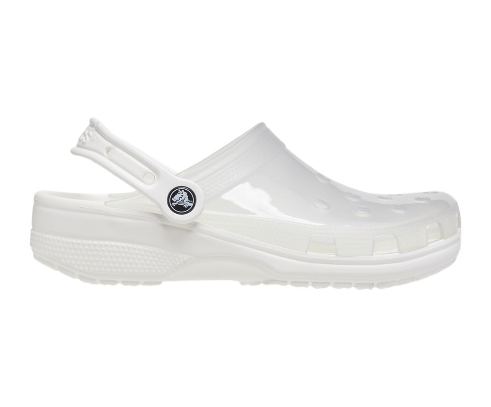 Crocs Classic Translucent Træsko Dame Hvide | 782-DAEQJZ