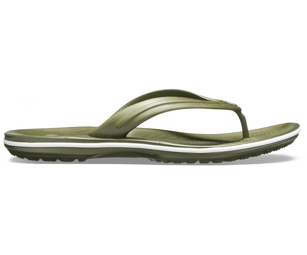 Crocs Crocband™ Flip Sandaler Dame Grøn | 261-TGOLRH