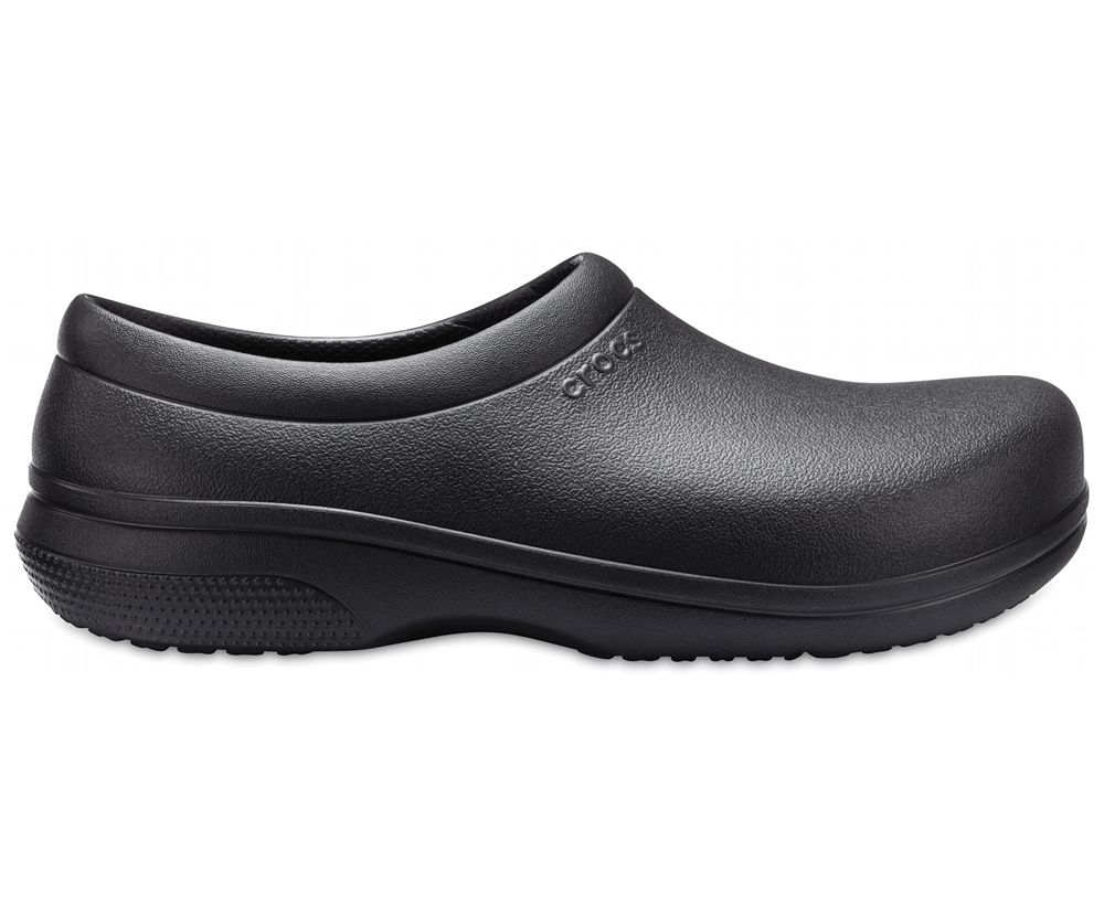 Crocs On-The-Clock Arbejds Slip-On Træsko Herre Sort | 715-HDBNFX