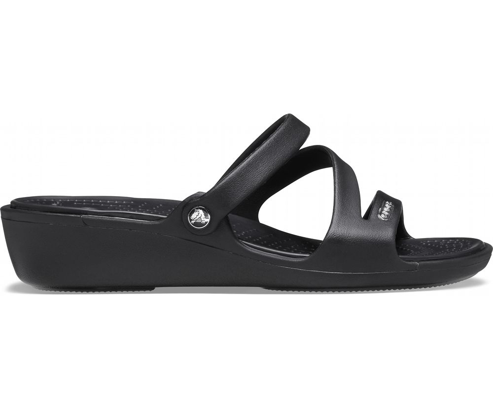 Crocs Patricia Kilehæl Sandaler Dame Sort | 109-EWCBAP