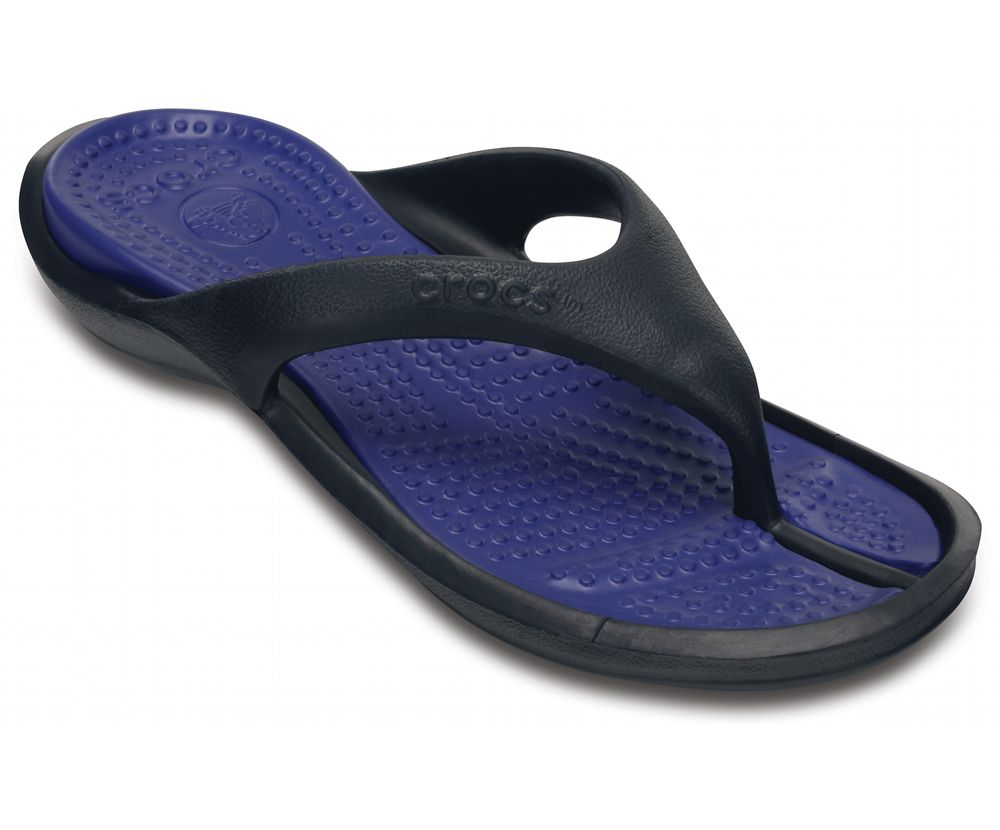 Crocs Athens Flip Sandaler Dame Mørkeblå | 076-VRFNCZ