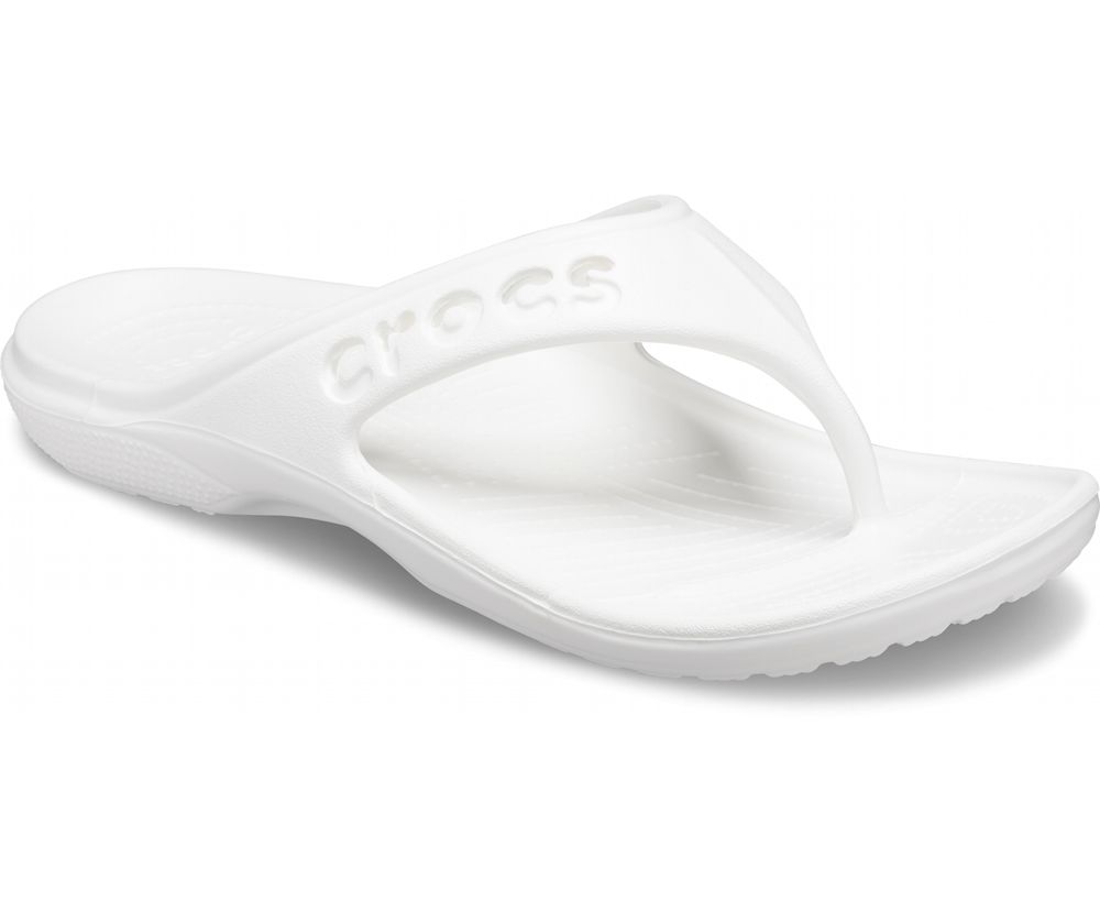 Crocs Baya Flip Sandaler Dame Hvide | 495-KQDRGE