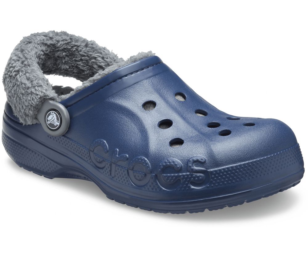 Crocs Baya Forede Fuzz-Páskové Træsko Dame Mørkeblå | 538-LTRECO