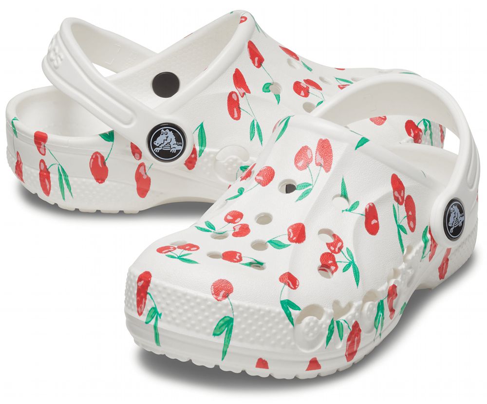 Crocs Baya Graphic Træsko Pige Hvide | 857-NVSGTU