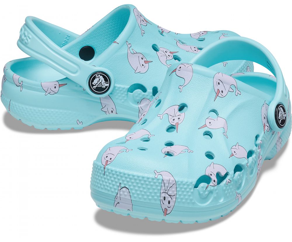 Crocs Baya Graphic Træsko Pige Turkis | 420-EOTMWD