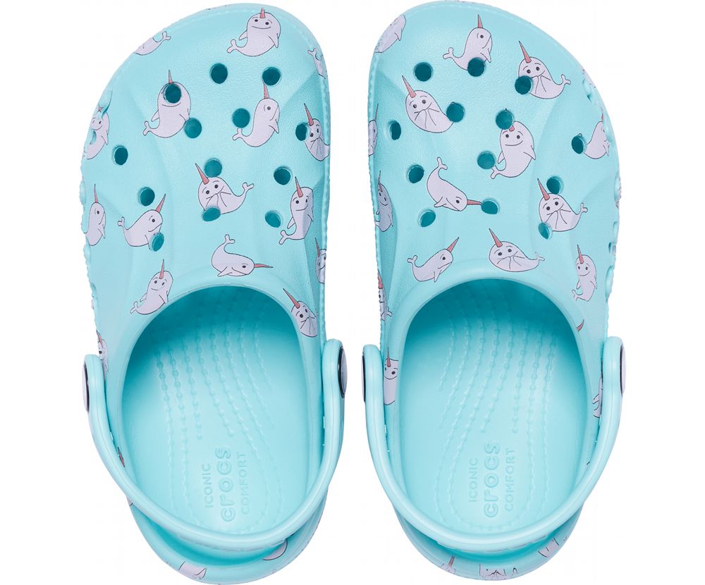 Crocs Baya Graphic Træsko Pige Turkis | 420-EOTMWD