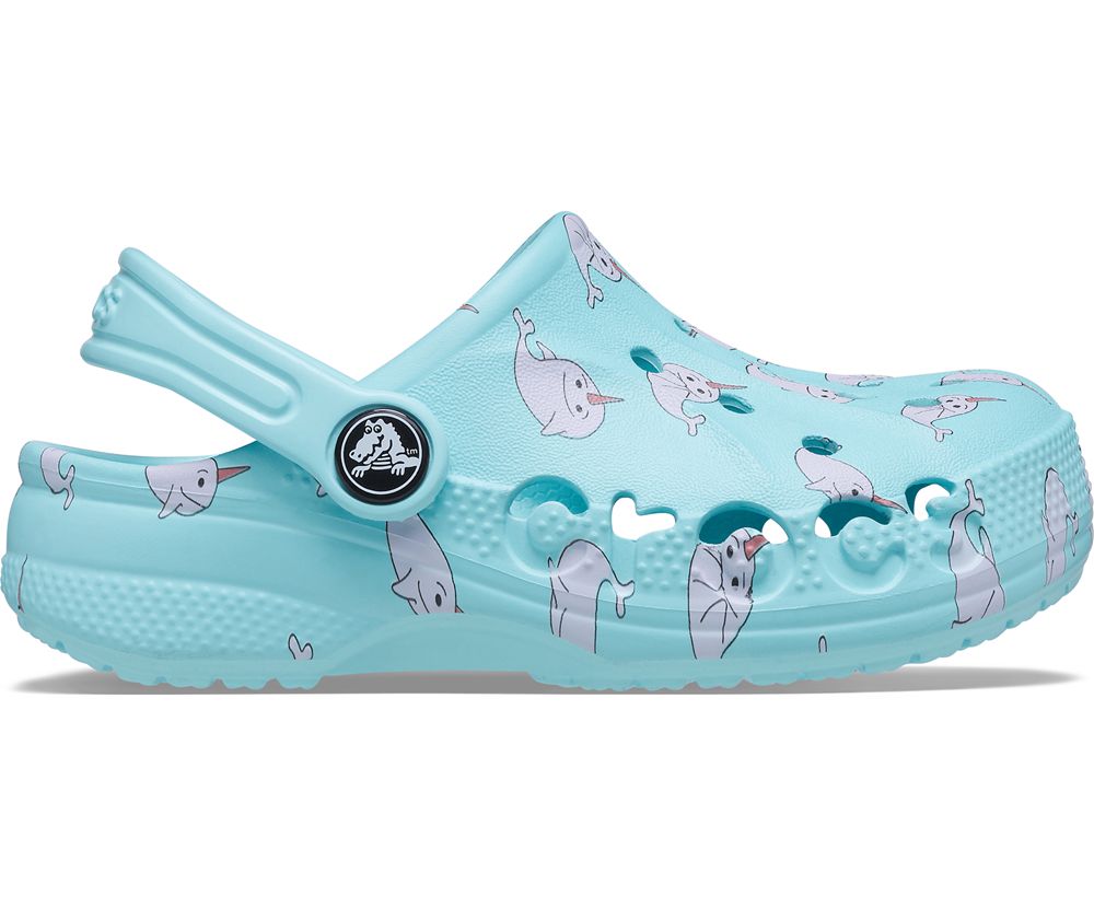 Crocs Baya Graphic Træsko Pige Turkis | 420-EOTMWD