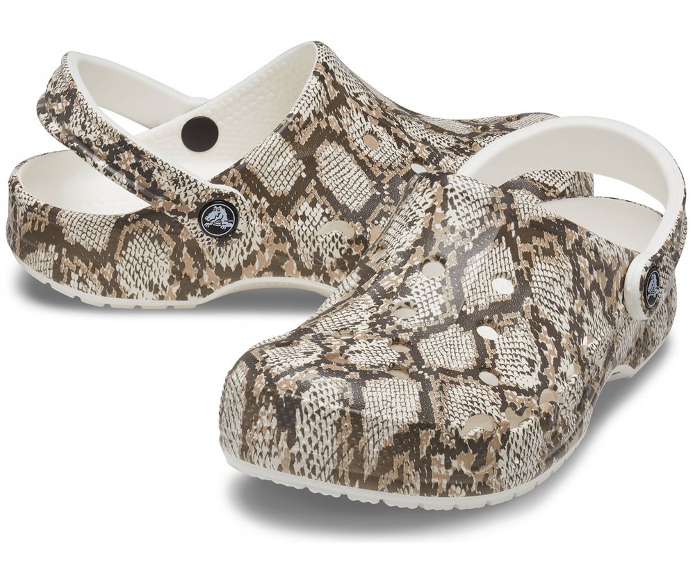 Crocs Baya Seasonal Printed Træsko Dame Brune | 284-UEILGP