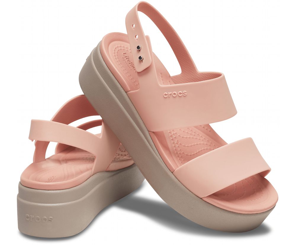 Crocs Brooklyn Low Wedge Sandaler Dame Lyserød | 961-LOBVXN