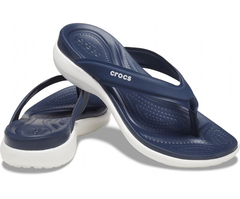 Crocs Capri V Sports Flip Sandaler Dame Mørkeblå | 451-XNYFOC