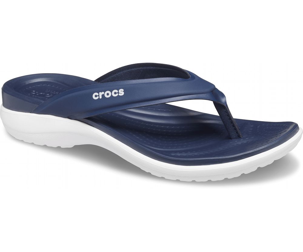 Crocs Capri V Sports Flip Sandaler Dame Mørkeblå | 451-XNYFOC