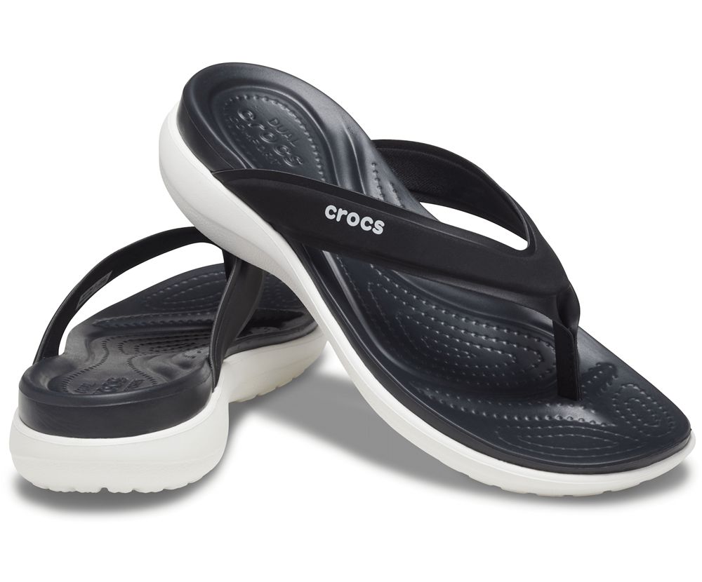 Crocs Capri V Sports Flip Sandaler Dame Sort | 892-GXQKRL