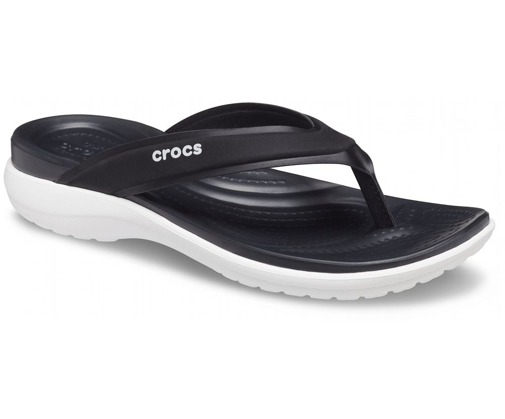 Crocs Capri V Sports Flip Sandaler Dame Sort | 892-GXQKRL