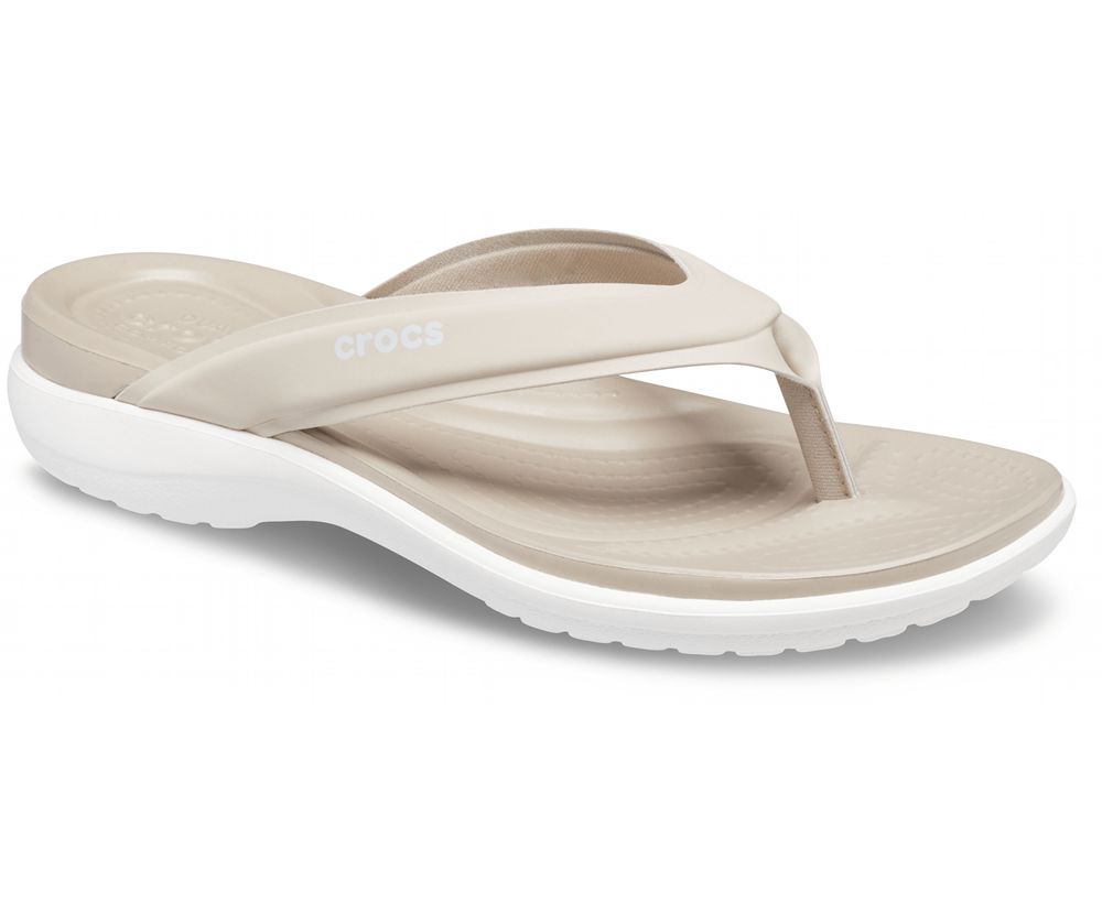 Crocs Capri V Sports Klipklapper Dame Beige | 642-ZKFBCD