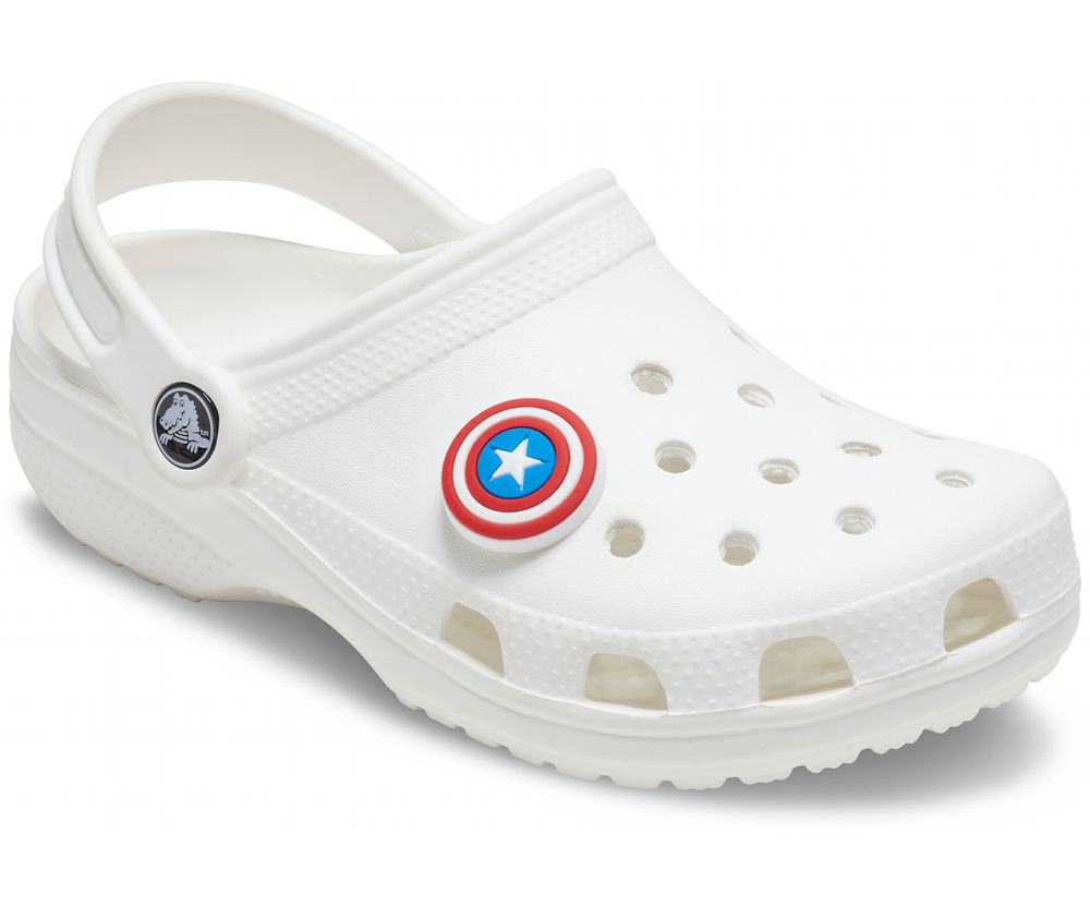 Crocs Captain America™ Sign Jibbitz Dame Rød | 301-GNUSJB