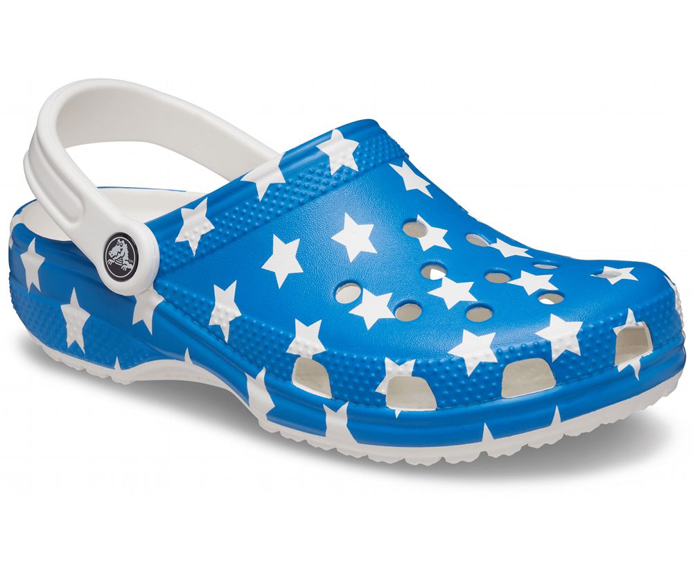 Crocs Classic American Flag Træsko Herre Blå Rød | 526-KFLBQR