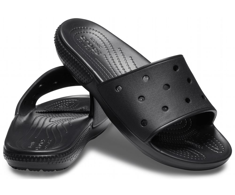 Crocs Classic Badesandaler Dame Sort | 524-KDZNTF