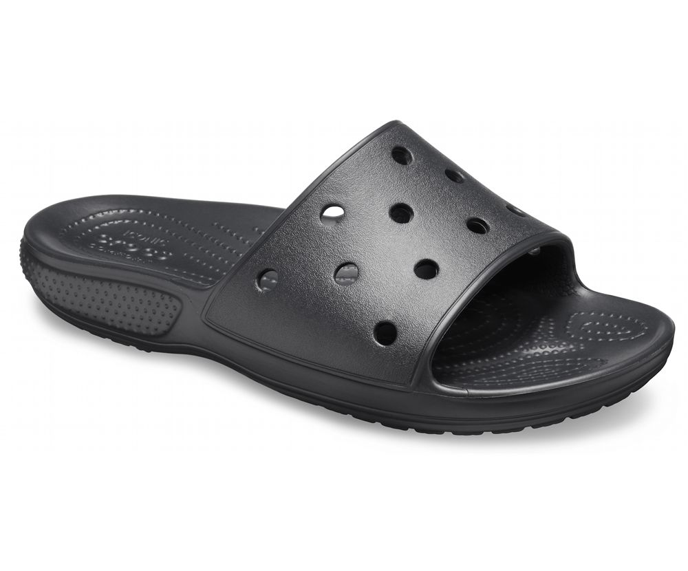 Crocs Classic Badesandaler Dame Sort | 524-KDZNTF