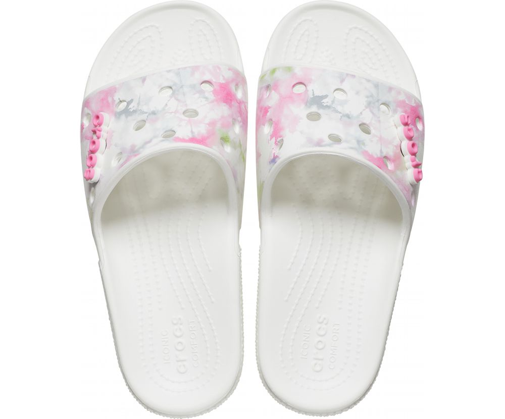 Crocs Classic Bleach Dye Badesandaler Herre Hvide | 974-EQLCMY