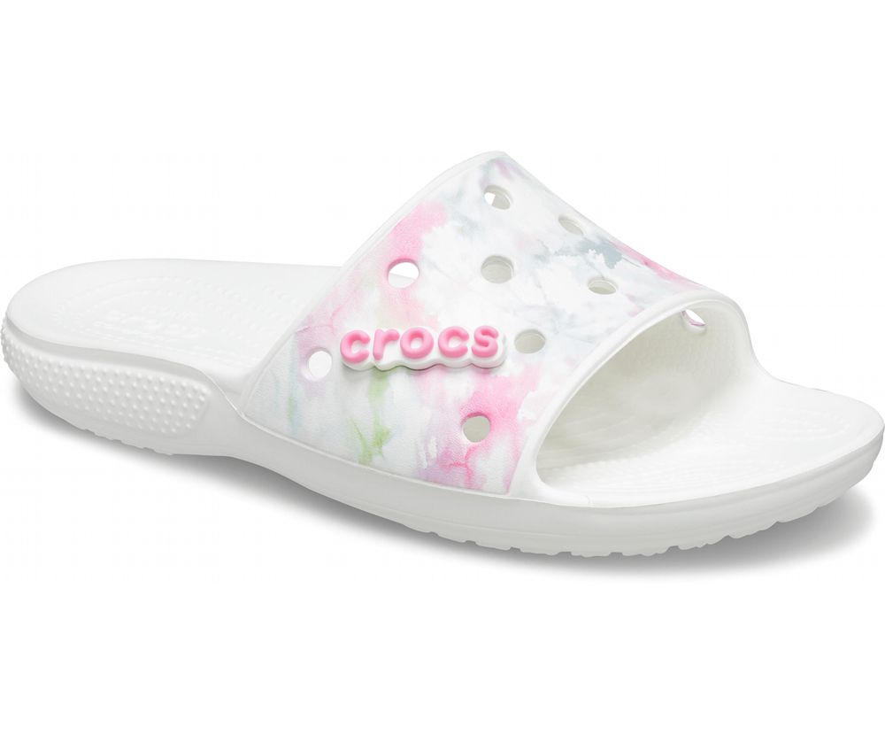 Crocs Classic Bleach Dye Badesandaler Herre Hvide | 974-EQLCMY