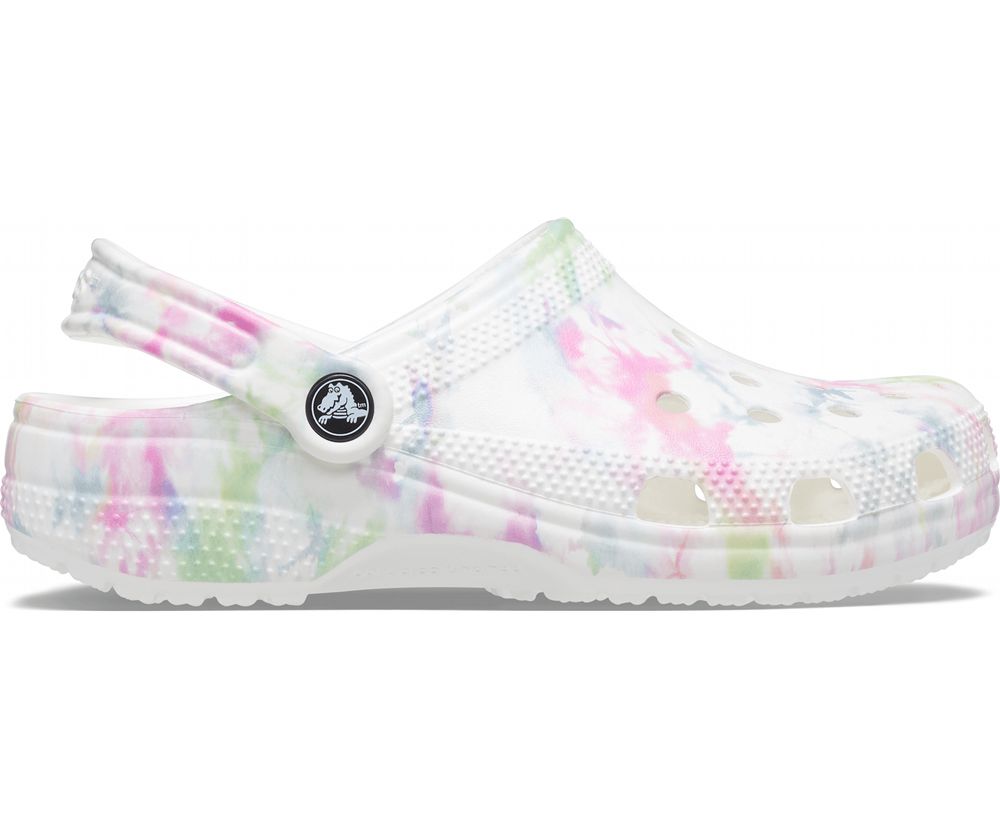 Crocs Classic Bleach Dye Træsko Dame Hvide | 078-HLBAZK