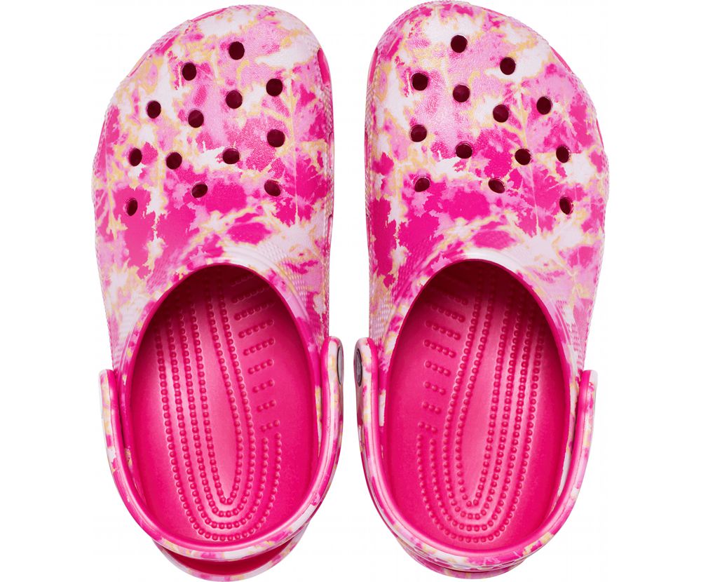 Crocs Classic Bleach Dye Træsko Dame Lyserød | 451-EPRWUG