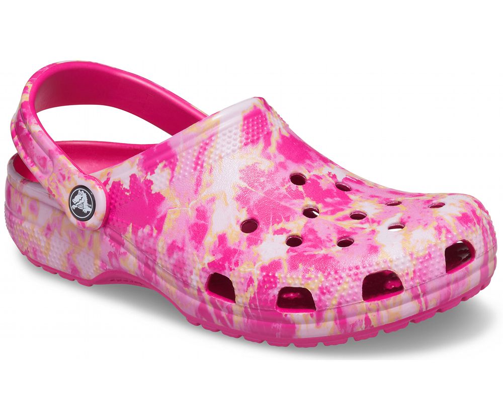 Crocs Classic Bleach Dye Træsko Dame Lyserød | 451-EPRWUG