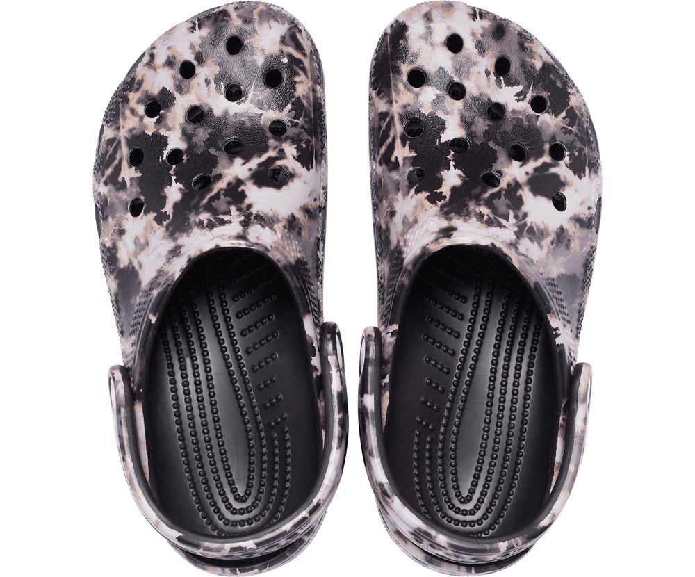 Crocs Classic Bleach Dye Træsko Dame Sort | 096-SVPNYC