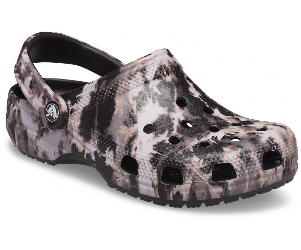 Crocs Classic Bleach Dye Træsko Dame Sort | 096-SVPNYC