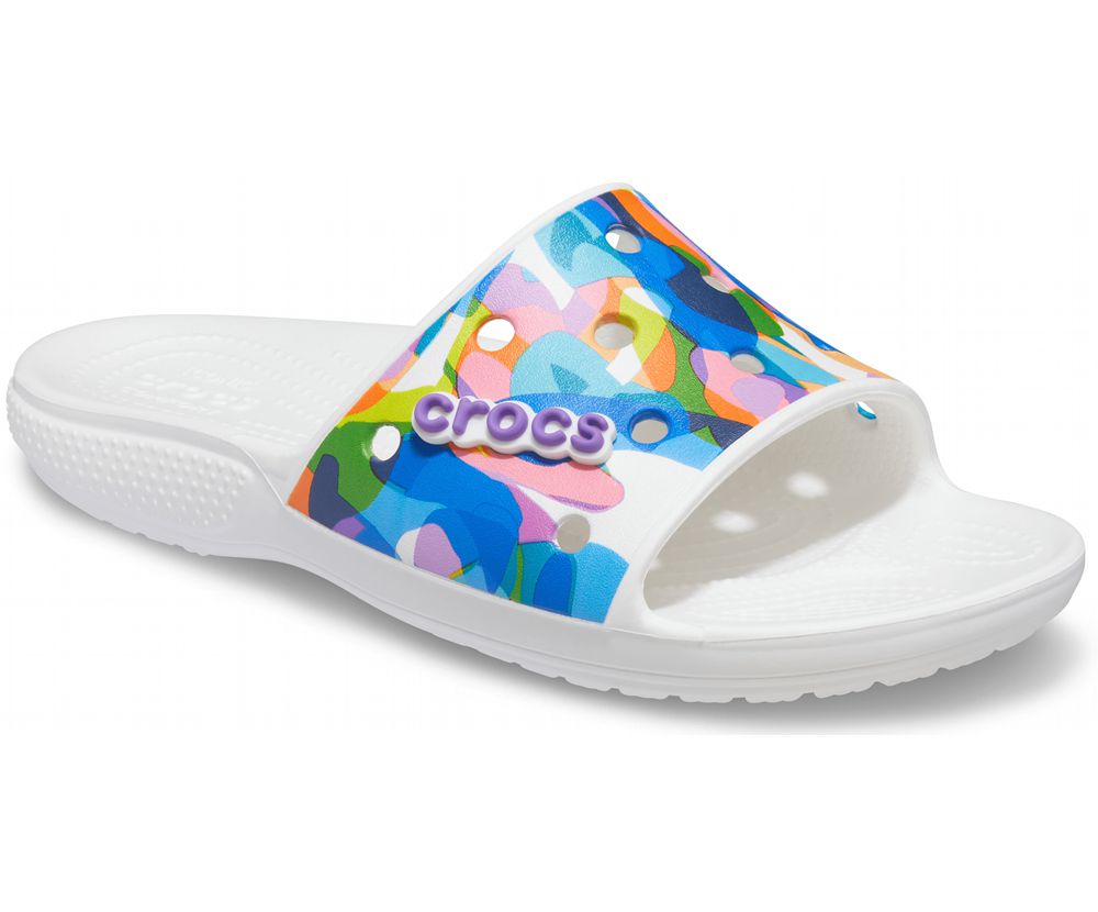 Crocs Classic Bubble Block Badesandaler Herre Hvide | 804-YOEHIV