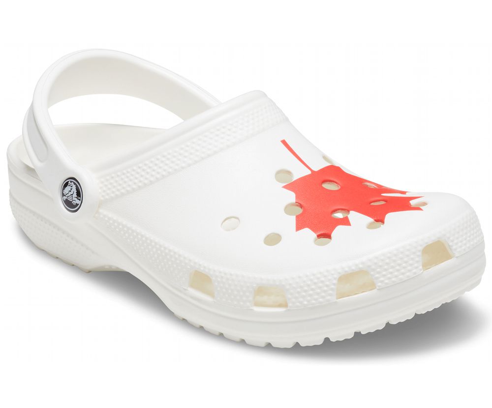 Crocs Classic Canadian Flag Træsko Dame Hvide | 730-RPYXSE