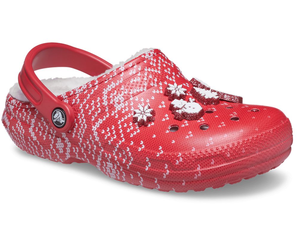 Crocs Classic Forede Holiday Charm Træsko Dame Rød | 301-IFXEBO