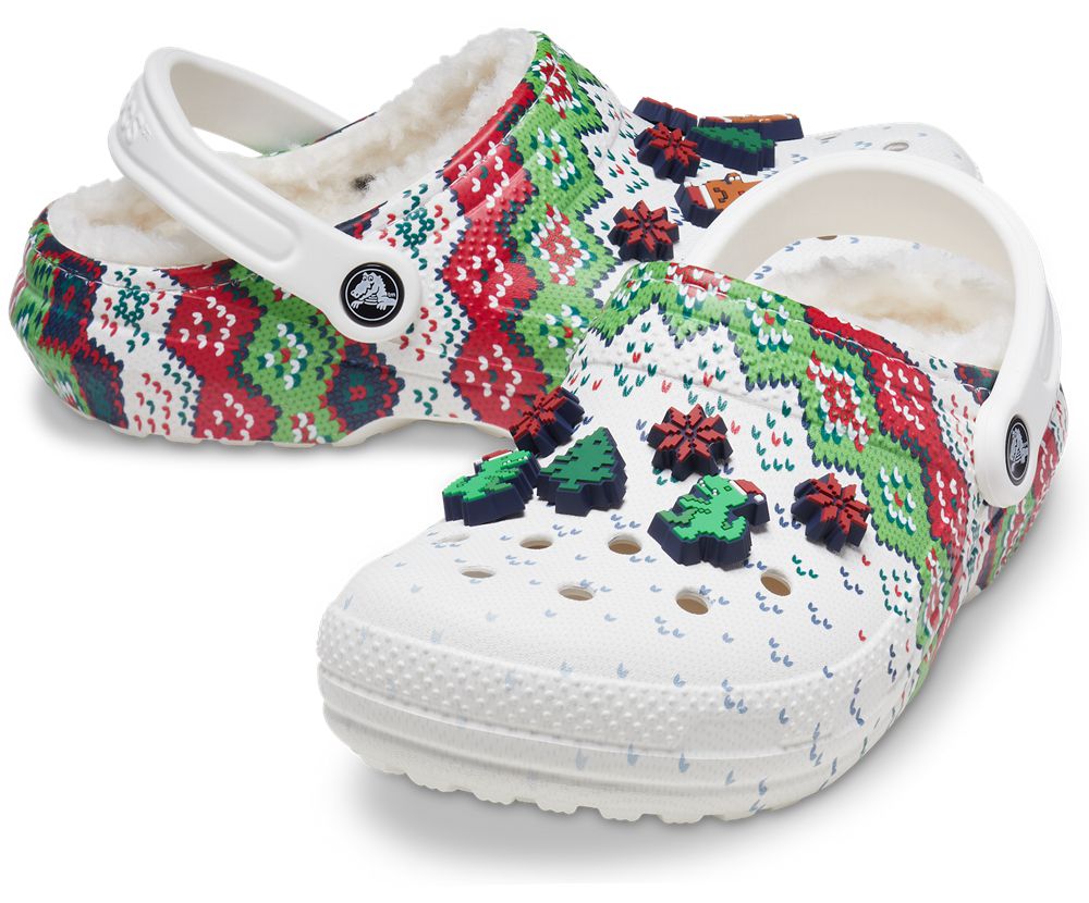 Crocs Classic Forede Holiday Charm Træsko Dame Hvide | 695-LAYWHV