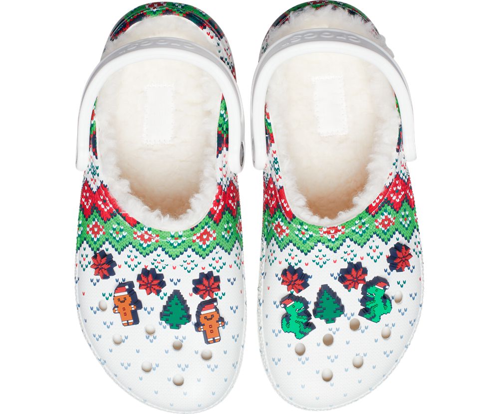 Crocs Classic Forede Holiday Charm Træsko Dame Hvide | 695-LAYWHV