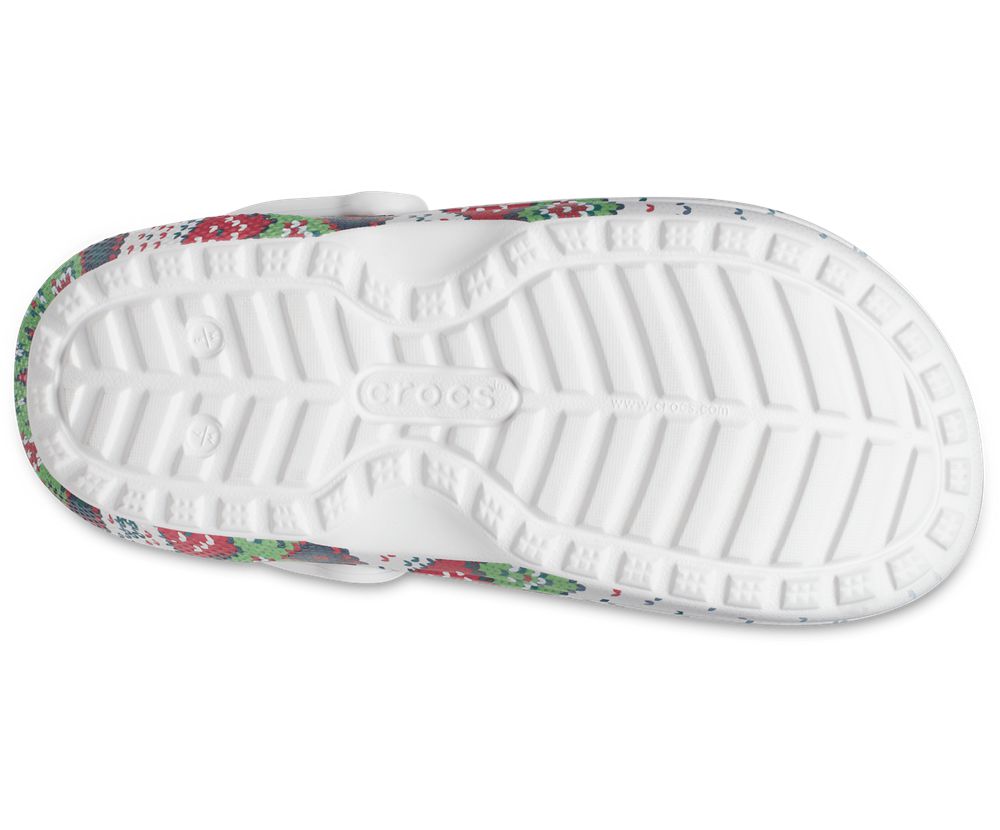 Crocs Classic Forede Holiday Charm Træsko Herre Hvide | 816-NKLJEC