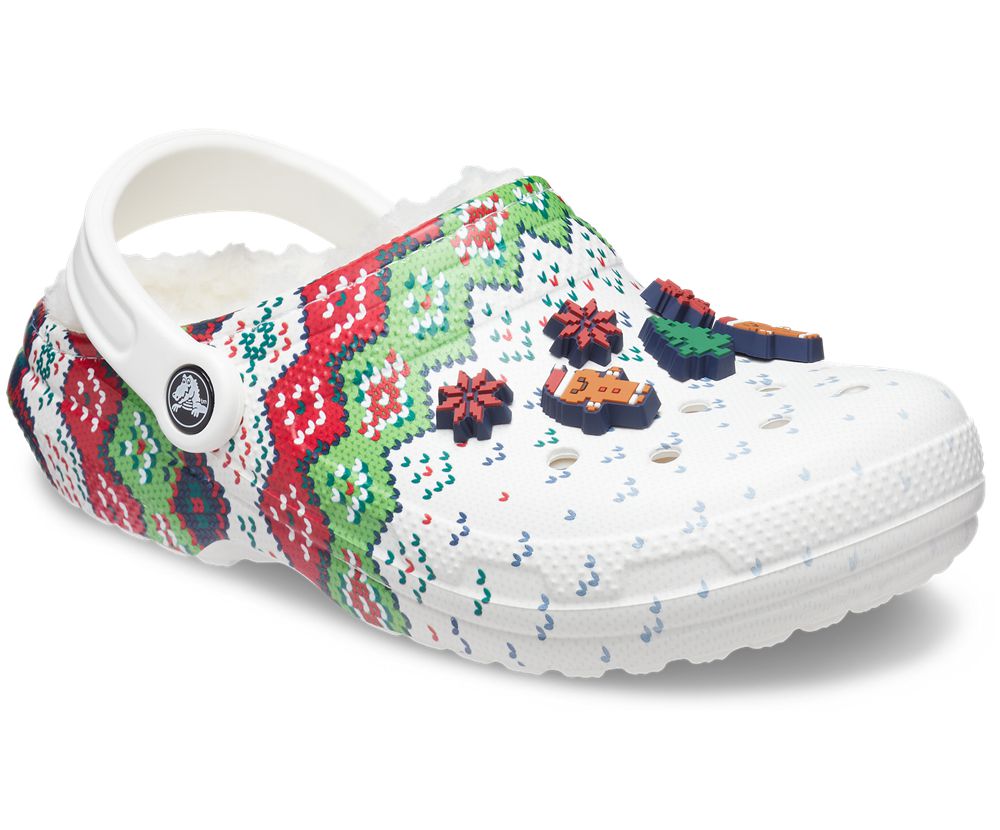 Crocs Classic Forede Holiday Charm Træsko Herre Hvide | 816-NKLJEC