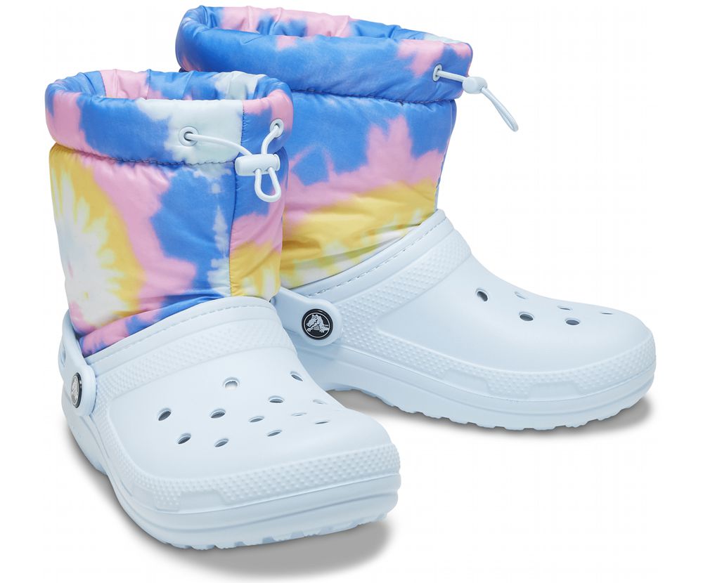 Crocs Classic Forede Neo Puff Tie Dye Støvler Dame Blå | 403-AWTBER