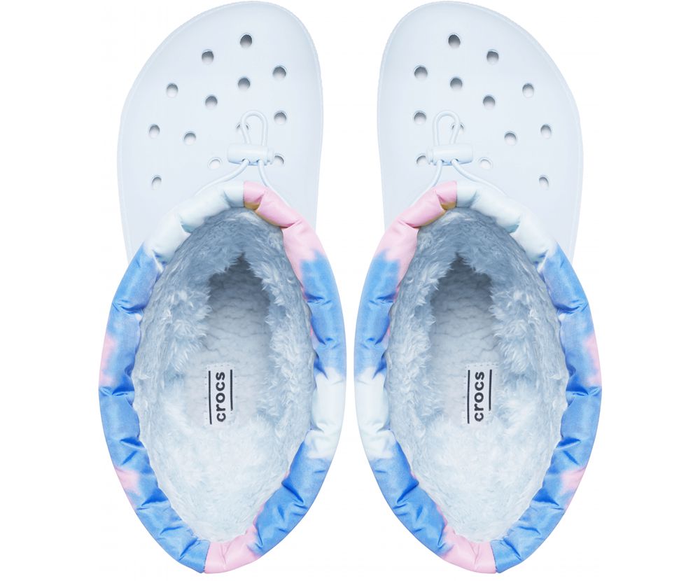 Crocs Classic Forede Neo Puff Tie Dye Støvler Dame Blå | 403-AWTBER