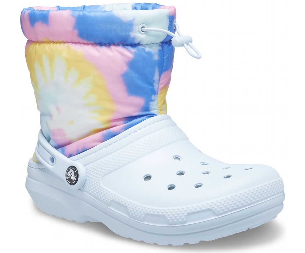 Crocs Classic Forede Neo Puff Tie Dye Støvler Dame Blå | 403-AWTBER